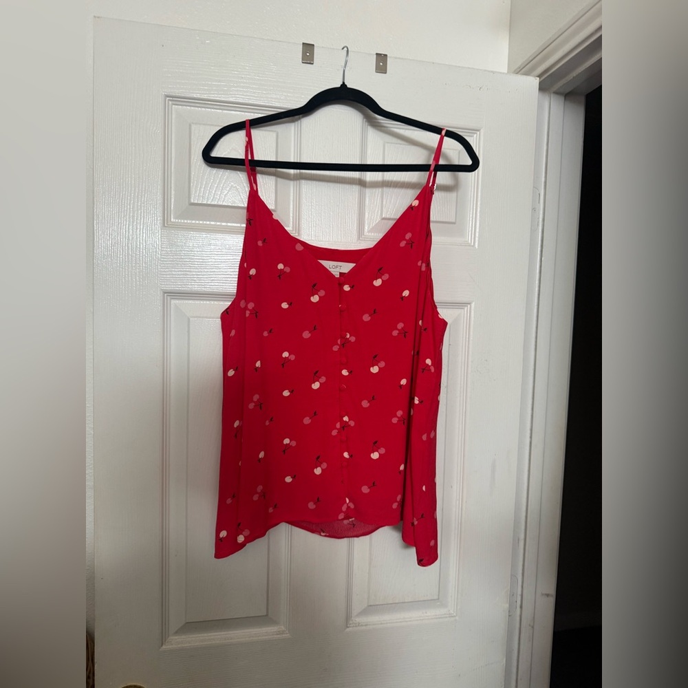 Cherry Covered Button Strappy Cami - image 4